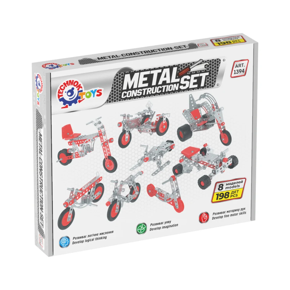 constructor-din-metal-motociclete(1) Constructor din metal "Motociclete" ,198 piese ,Technok (1394) - imagine 1