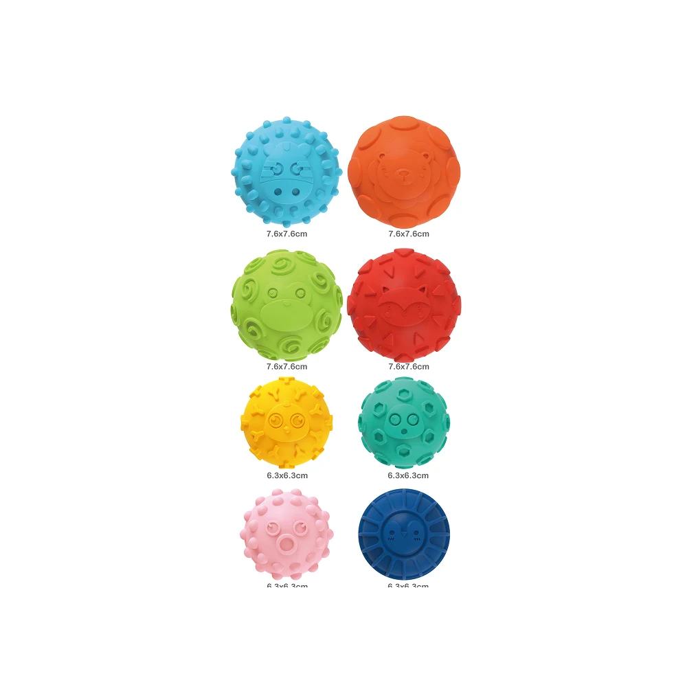 HE0257(3) Set de mingi senzoriale texturate pentru bebeluși, 8 piese, Huanger HE0257 (78492) - imagine 1