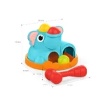 Joc educativ cu ciocănel și bile – elefănțel, Huanger HE0283 (77976)