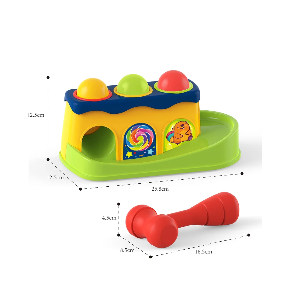 HE0290(3) Jucărie de lovire cu ciocănel și bile, Huanger HE0290 (78447) - imagine 1