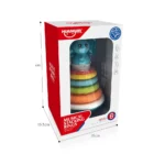 Turn Montessori cu inele de stivuire și sunete, Huanger HE0295 (78454) - imagine 3