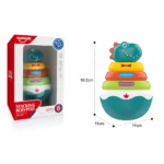 Jucărie tip titirez cu inele colorate – dinozaur, Huanger HE0298 (78423) - imagine 2