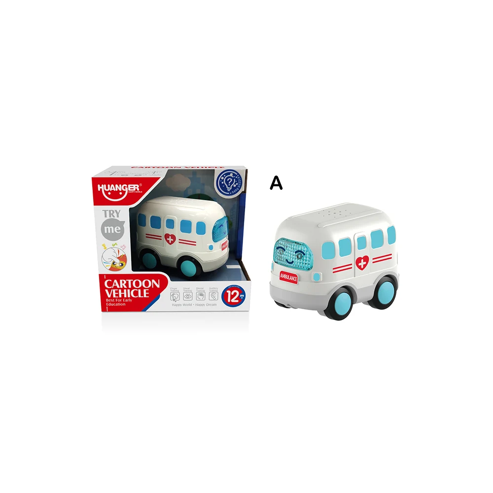 HE0537 (2) Mașinuță de ambulanță cu inerție, lumini și sunete, Huanger HE0537-A (78393) - imagine 1