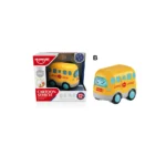 Mașinuță autobuz școlar cu inerție, lumini și sunete, Huanger HE0537-B (78348)
