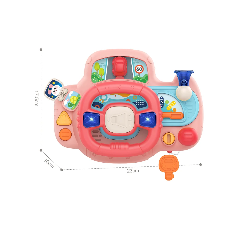 HE0542(3) Volan interactiv cu lumini și muzică, roz, Huanger HE0542 (678133) - imagine 1