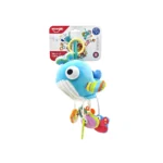 Jucărie zornăitoare balenă din pluș cu activități senzoriale, Huanger HE0561 (77969) - imagine 3