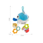 Jucărie zornăitoare balenă din pluș cu activități senzoriale, Huanger HE0561 (77969)