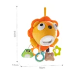 Jucărie zornăitoare leu din pluș cu activități senzoriale, Huanger HE0563 (77945)