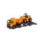 Camion transportor cu stivuitor și set de construcție – 30 piese, Polesie (36797)
