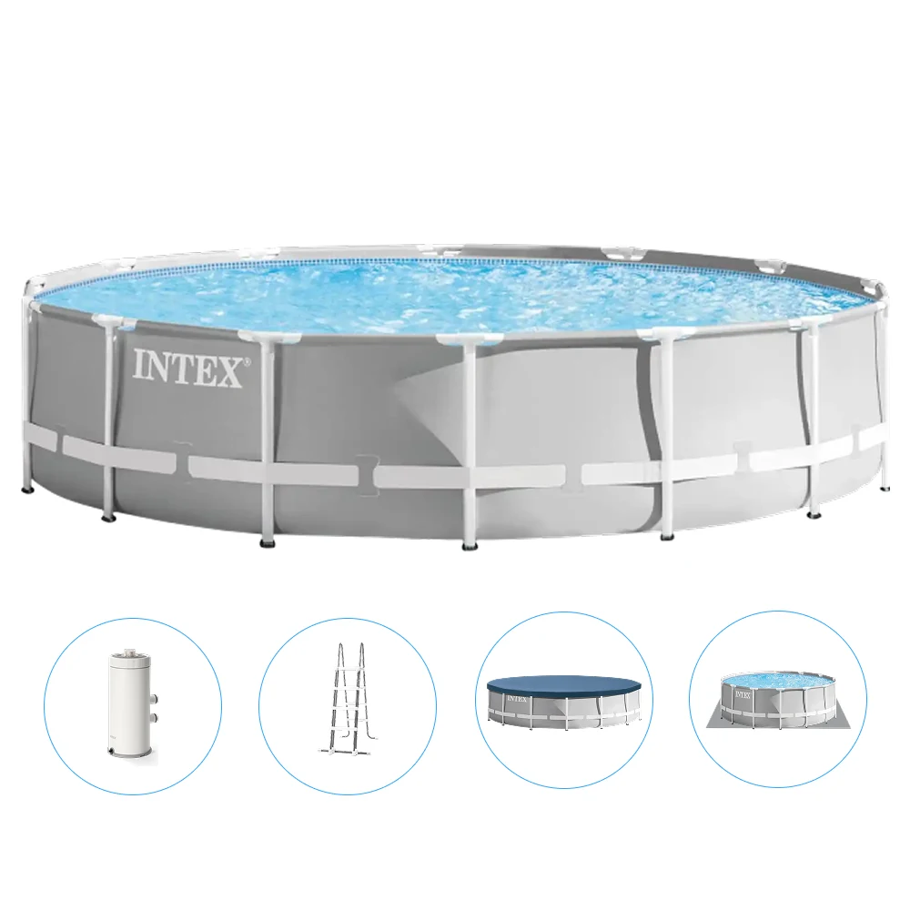 26720(1) Piscină cu cadru metalic Prism Frame Premium 427×107 cm, 12706 L, cu pompă 3785 L/h, set complet, Intex (26720) - imagine 1