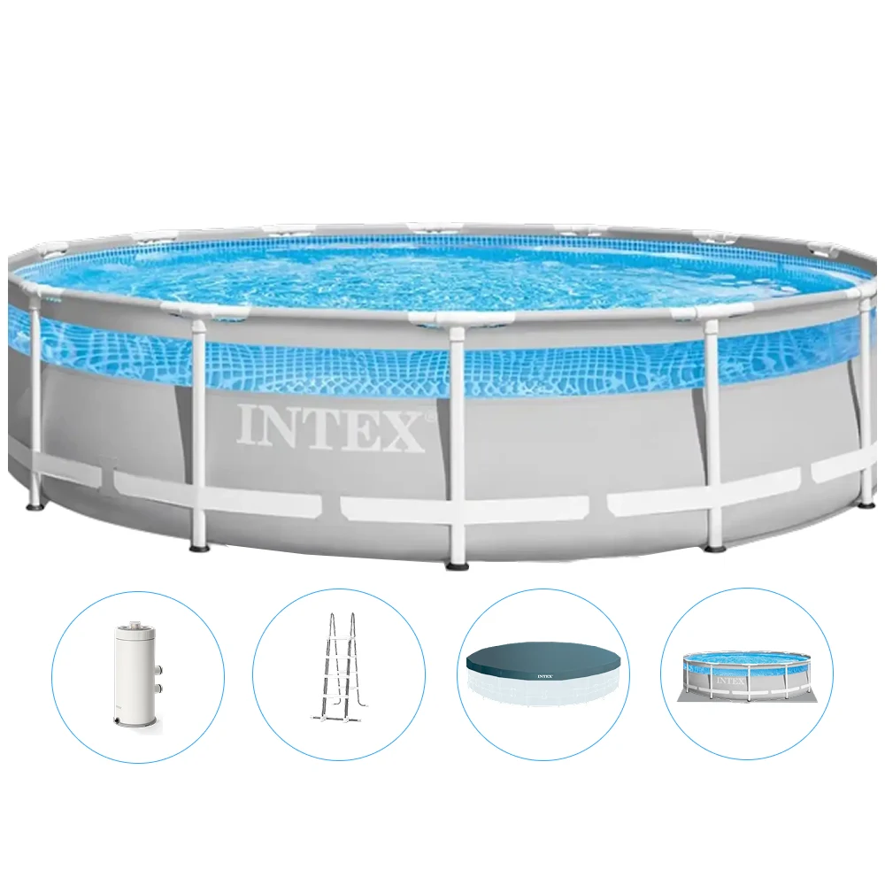 26722(1) Piscină cu cadru metalic Prism Frame Clearview Premium 427×107 cm, 12706 L, cu pompă 3785 L/h, set complet, Intex (26722) - imagine 1