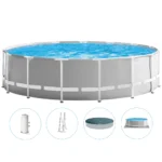 Piscină cu cadru metalic Prism Frame Premium 457×122 cm, 16805 L, cu pompă 3785 L/h, set complet, Intex (26726)
