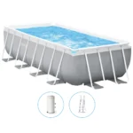 Piscină cu cadru metalic Prism Frame 400×200×122 cm, 8418 L, cu pompă 2006 L/h și scară, Intex (26790)