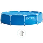 Piscină cu cadru metalic Metal Frame 305×76 cm, 4485 L, cu pompă de filtrare 1250 L/h, Intex (28202)
