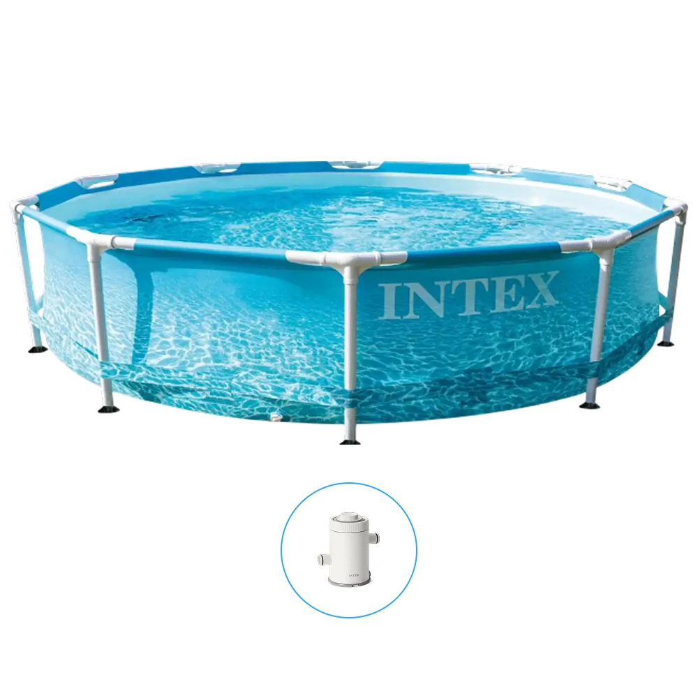 28208(1) Piscină cu cadru metalic Metal Frame Beachside 305×76 cm, 4485 L, cu pompă de filtrare 1250 L/h, Intex (28208) - imagine 1