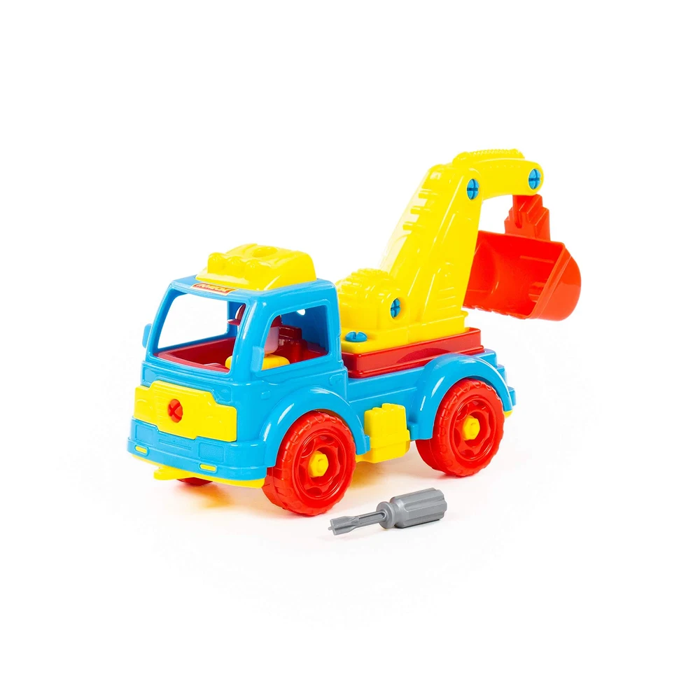 constructor-camion-excavator(2) Constructor camion excavator – 34 piese, Polesie (84835) - imagine 1