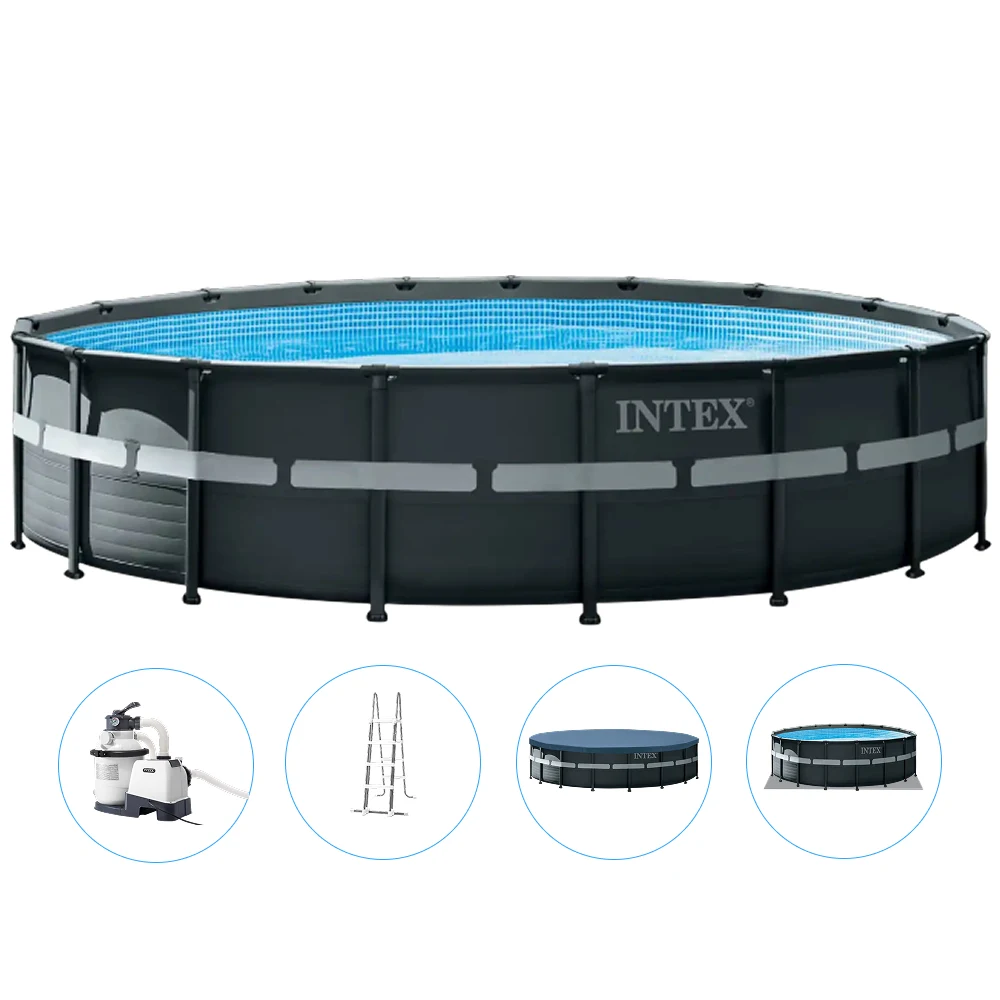 26330(1) Piscină cu cadru metalic Ultra XTR Frame 549×132 cm, 26423 L, filtru nisip 7900 l/h, set complet, Intex (26330) - imagine 1