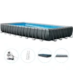 Piscină cu cadru metalic Ultra XTR Frame 975×488×132 cm, 54368 L, filtru nisip 10500 l/h, Intex (26374)