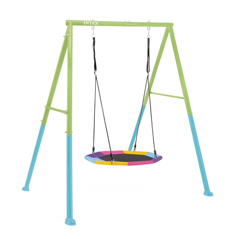 44111(1) Leagăn tip cuib cu cadru metalic, 201×235×200 cm, max. 150 kg, 3–10 ani, Intex (44111) - imagine 1