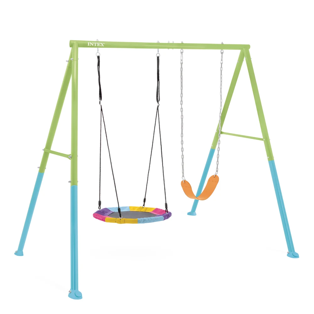 44125(1) Leagăn 2 în 1 cu cadru metalic, 254×235×200 cm, 3–10 ani, Intex (44125) - imagine 1