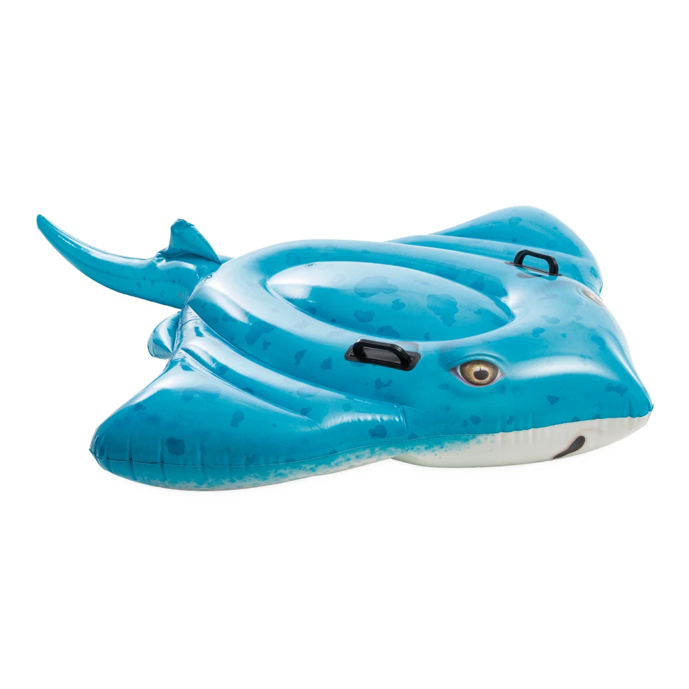 57576(1) Plută gonflabilă Pisică de mare cu mânere, 180×135×28 cm, max. 40 kg, 3+ ani, Intex (57576) - imagine 1