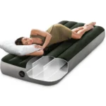 Saltea gonflabilă Twin Jr. Classic Downy cu pompă de picior, 76×191×25 cm, max. 136 kg, Intex (64760) - imagine 2