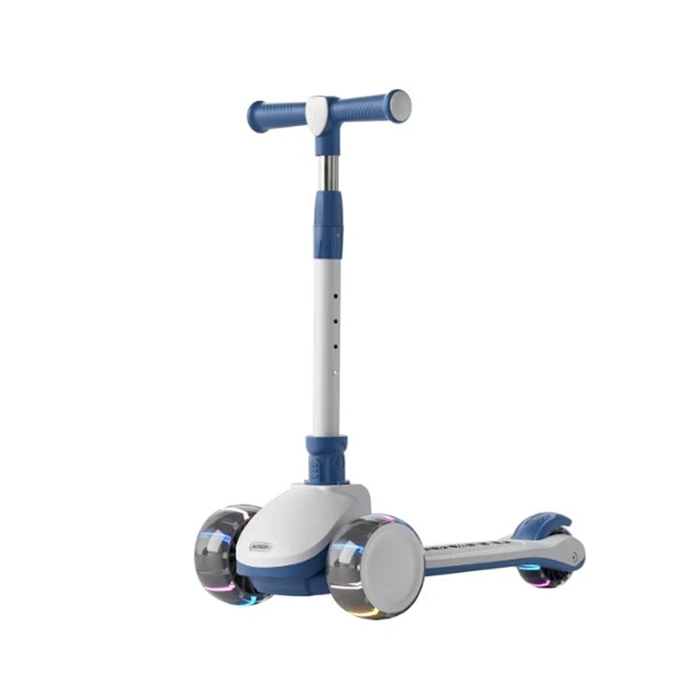 JSC009 1(1) Trotinetă pentru copii cu 3 roți luminoase, platformă cu lumini și muzică, albastru, RTM Scooter (88726) - imagine 1