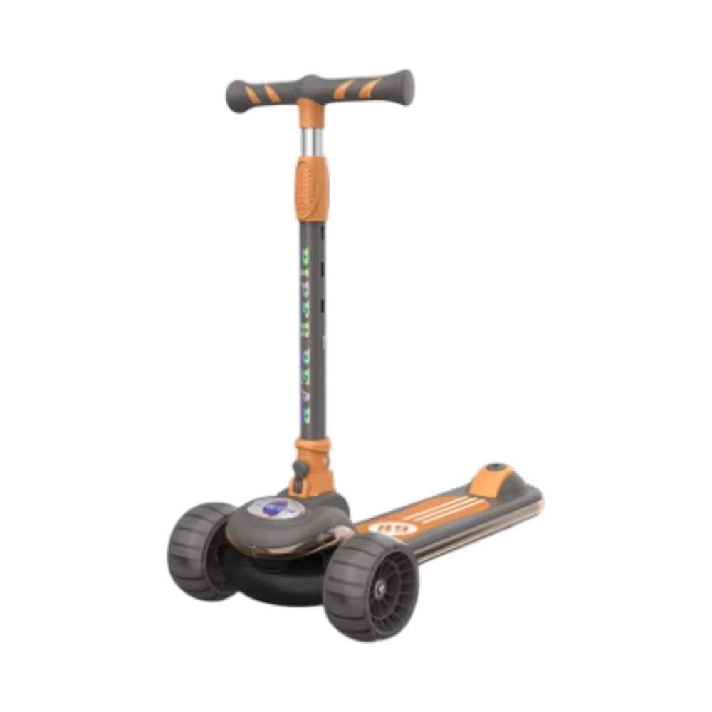 JSC2233(1) Trotinetă pentru copii cu 3 roți luminoase, platformă cu muzică și lumini, gri, RTM Scooter (56305) - imagine 1