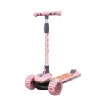 Trotinetă pentru copii cu 3 roți luminoase, platformă cu muzică și lumini, roz, RTM Scooter (58248)