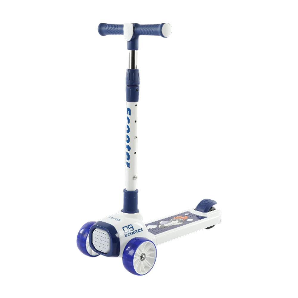 JSC6688(4) Trotinetă pentru copii cu 3 roți luminoase, platformă cu lumini și muzică, alb, RTM Scooter (87156) - imagine 1