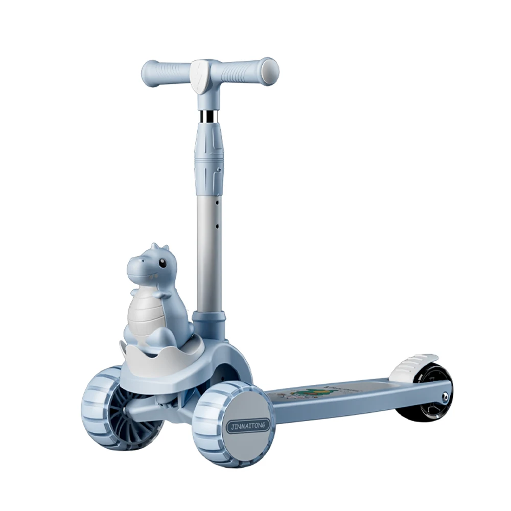 JSC722(2) Trotinetă pentru copii cu 3 roți luminoase, platformă cu lumini și muzică, albastru, RTM Scooter (89846) - imagine 1