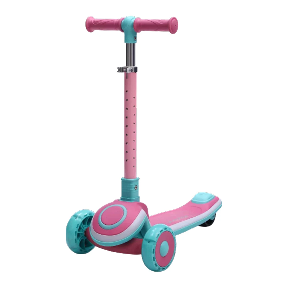 JSC802(3) Trotinetă pentru copii cu 3 roți luminoase, platformă și ghidon cu lumini, roz, RTM Scooter (42780) - imagine 1