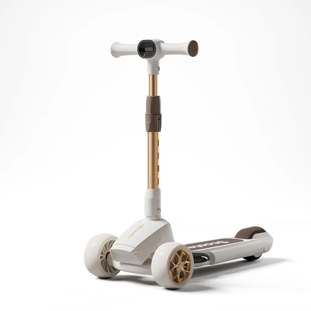 JSC8106(2) Trotinetă pentru copii cu 3 roți luminoase, muzică și lumini, alb, RTM Scooter (79137) - imagine 1