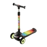 Trotinetă pentru copii cu 3 roți luminoase, platformă cu muzică și lumini, ghidon cu lumini, negru, RTM Scooter (40465)