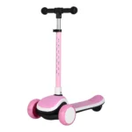 Trotinetă pentru copii cu 3 roți luminoase, platformă cu muzică și lumini, ghidon cu lumini, roz, RTM Scooter (45118)