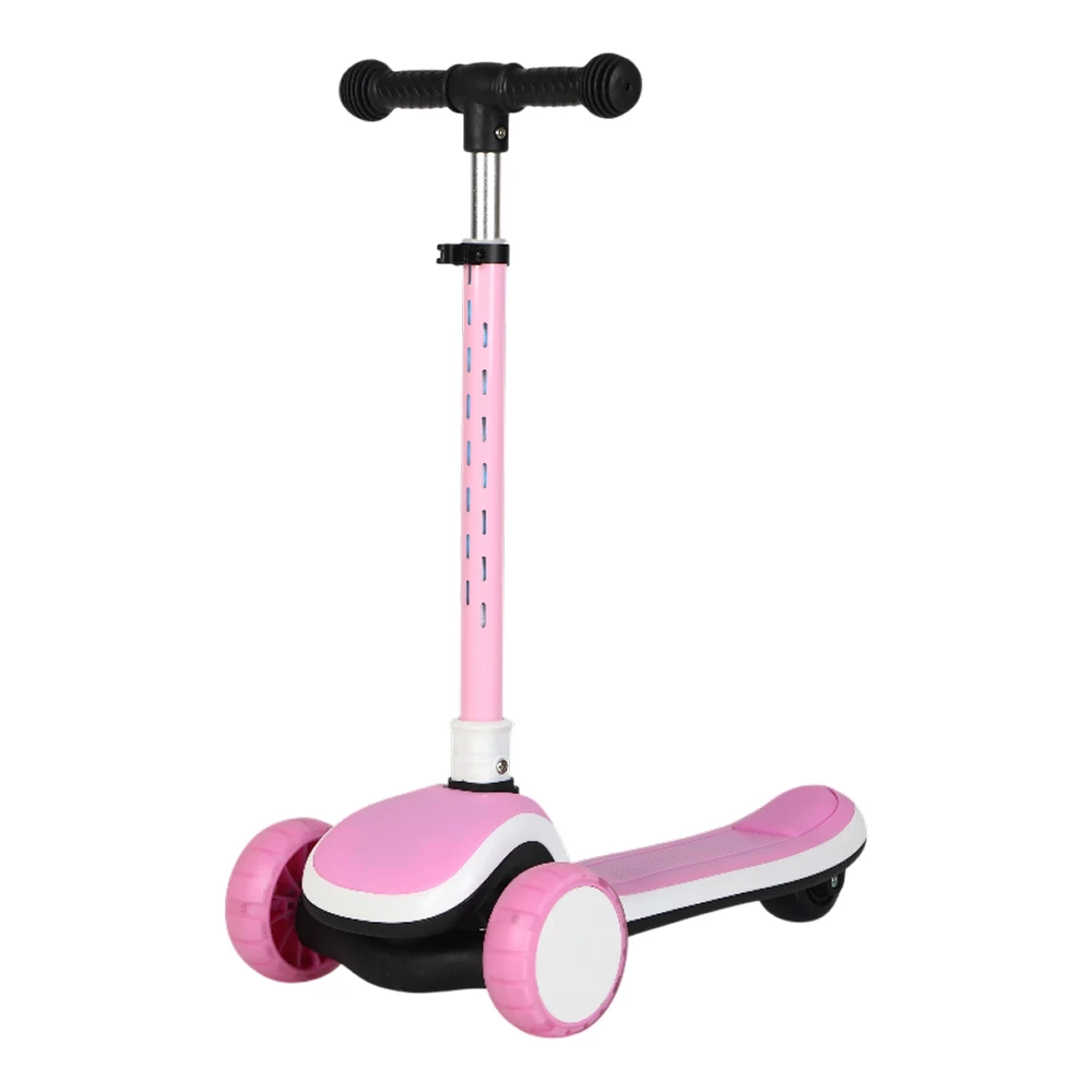 JSCD8008(3) Trotinetă pentru copii cu 3 roți luminoase, platformă cu muzică și lumini, ghidon cu lumini, roz, RTM Scooter (45118) - imagine 1