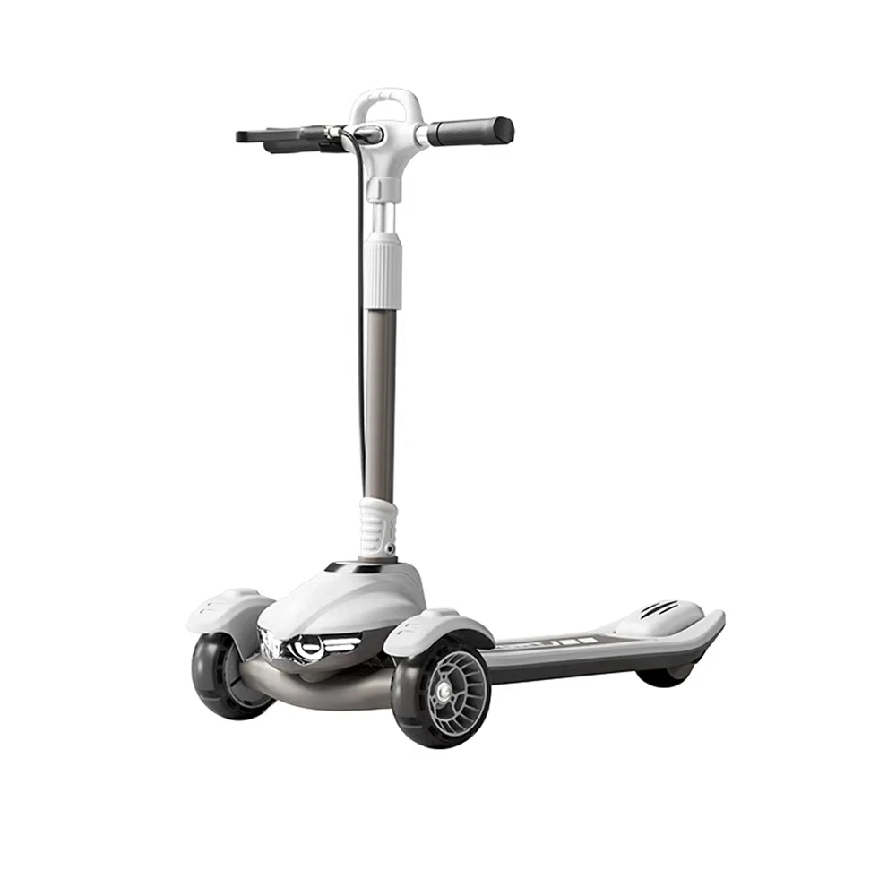 JSCK606(1) Trotinetă pentru copii cu 3 roți luminoase, far cu lumină, platformă cu muzică și Bluetooth, alb, RTM Scooter (41561) - imagine 1