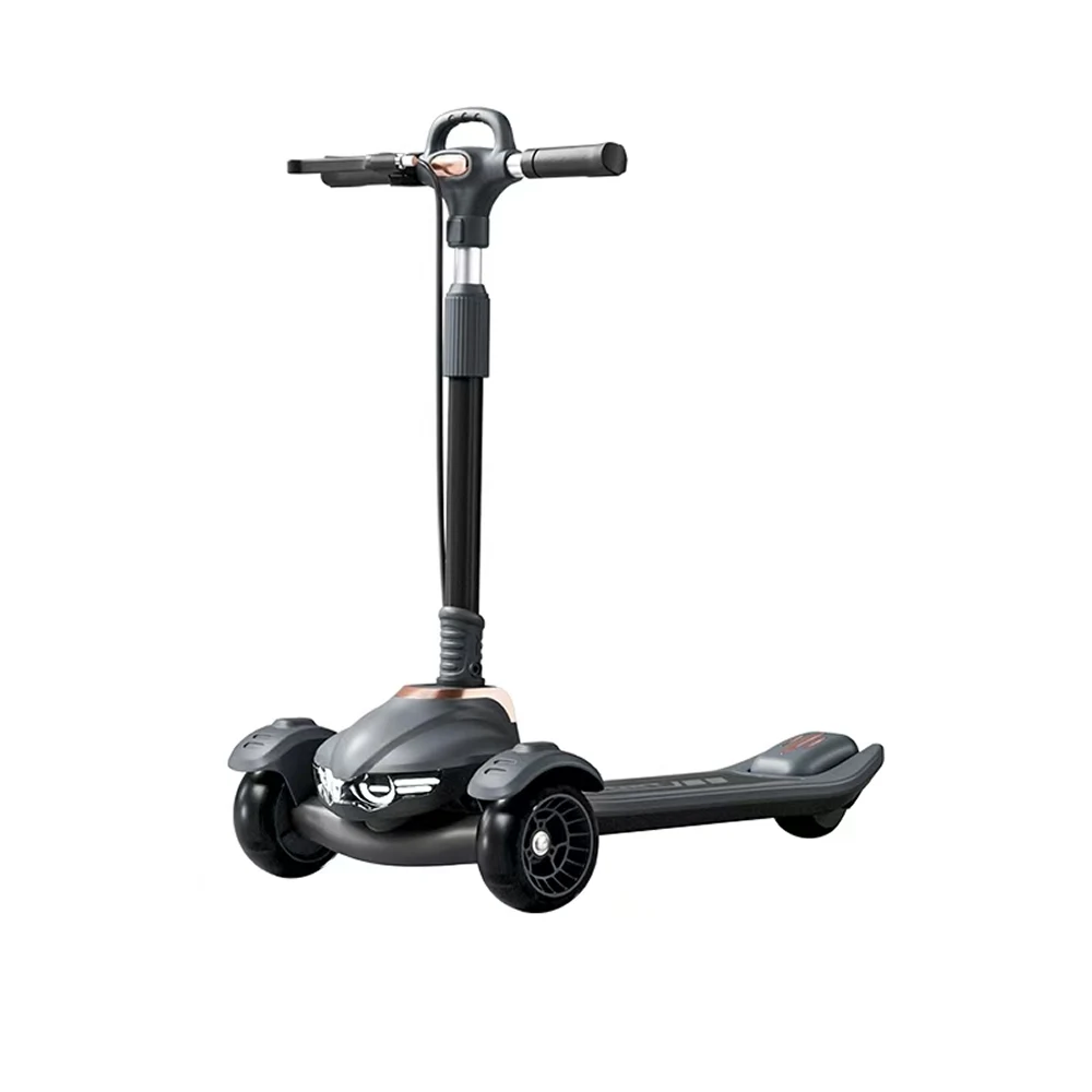 JSCK606(3) Trotinetă pentru copii cu 3 roți luminoase, far cu lumină, platformă cu muzică și Bluetooth, negru, RTM Scooter (41684) - imagine 1