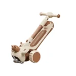 Trotinetă pentru copii 6 în 1 cu scaun, mâner parental, roți luminoase și muzică, bej, RTM Scooter (91573) - imagine 3