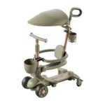 Trotinetă pentru copii cu scaun, parasolar și mâner parental, transformabilă, roți luminoase, muzică și lumini, verde, RTM Scooter (78314)