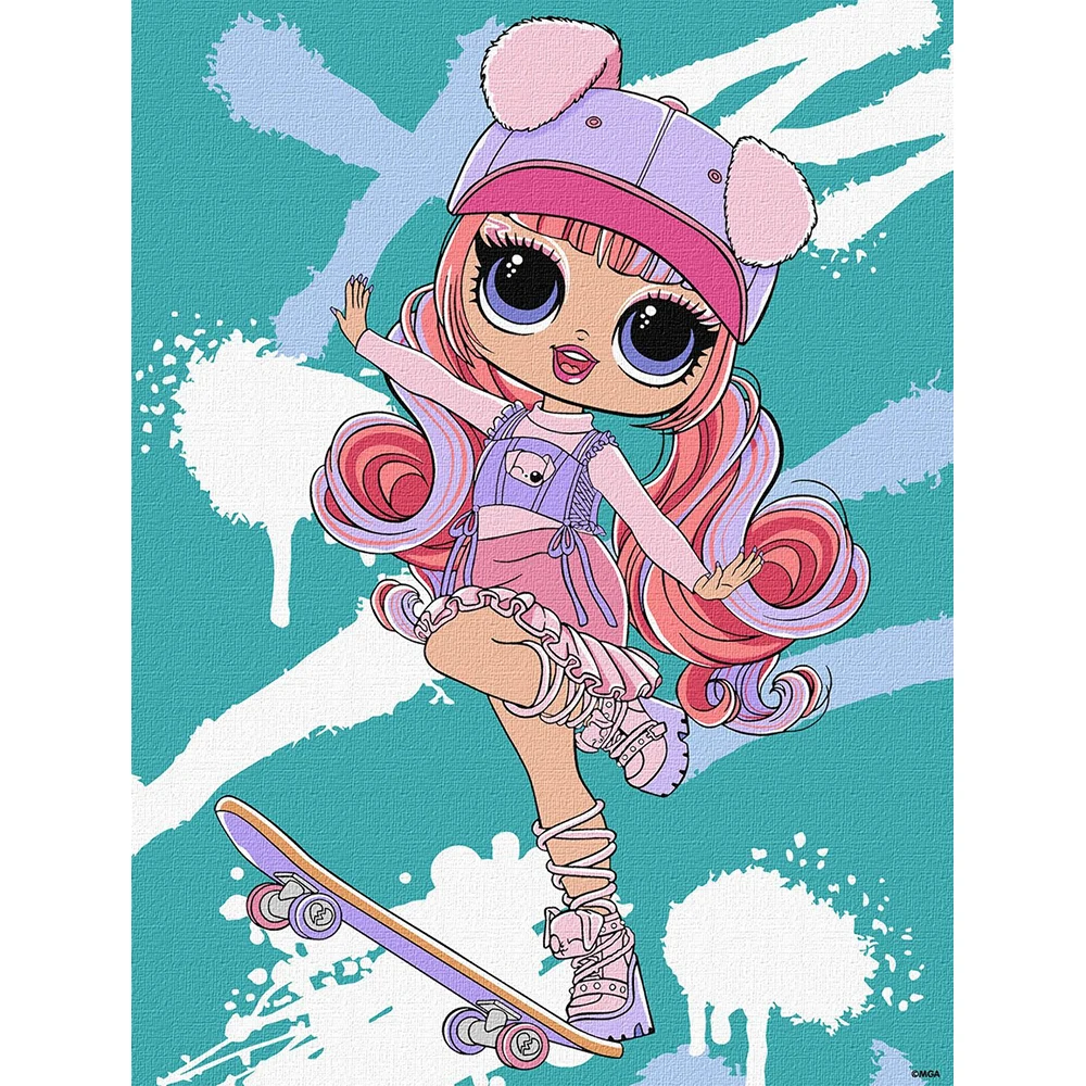 pictura-pe-numere-lol-surprise Pictură pe numere LOL Surprise Tweens Skate Dance Ali Dance 2, 30x40 cm, Ideyka (KHO1208) - imagine 1