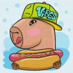 Pictură pe numere Capibara cu hot dog, 30x30 cm, Ideyka (KHO1278)