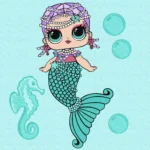 Pictură pe numere L.O.L. Surprise! Mermaids Merbaby, 40x40 cm, Ideyka (KHO6262)