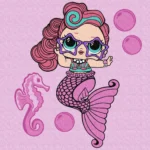 Pictură pe numere L.O.L. Surprise! Mermaids Waves, 40x40 cm, Ideyka (KHO6266)