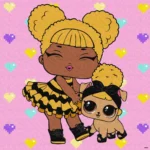 Pictură pe numere LOL Surprise Queen Bee și Queen Pup, 40x40 cm, Ideyka (KHO6287)