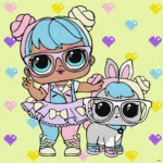 Pictură pe numere LOL Surprise Bon Bon și Hop Hop, 40x40 cm, Ideyka (KHO6288)