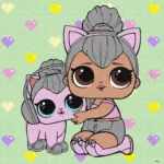 Pictură pe numere LOL Surprise Kitty Queen și Kitty, 40x40 cm, Ideyka (KHO6290)