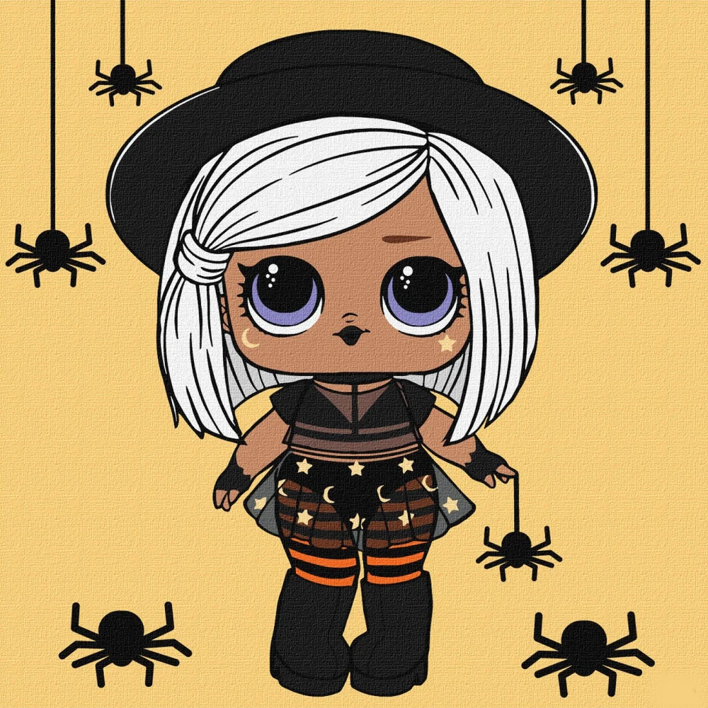 pictura-pe-numere Pictură pe numere LOL Surprise Witchay Babay, 25x25 cm, Ideyka (KHO1333) - imagine 1