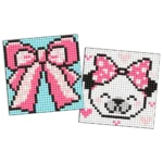 Mozaic cu diamante pe autocolant, Fundiță, 9x9 cm, set 2 buc, Ideyka (AMS1055)