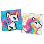 Mozaic cu diamante pe autocolant, Unicorn, 9x9 cm, set 2 buc, Ideyka (AMS1056)